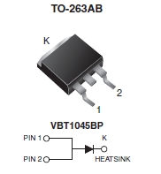 VBT2045BP-E3, Выпрямительные диоды с барьером Шоттки, изготовленные по вертикальной технологии TMBS® (Trench MOS Barrier Schottky)